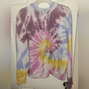 PINK Victoria's Secret Tie-Dye Zip Hoodie - Multicolor